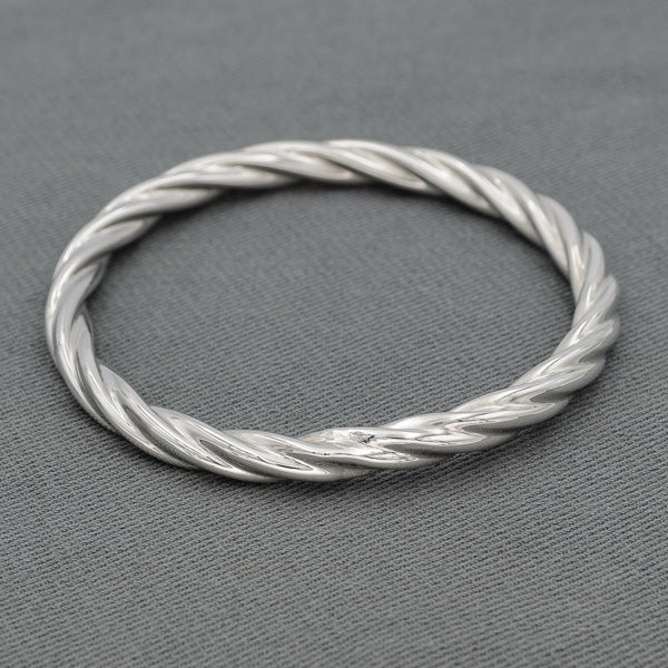 Sterling silver twisted bangle 8mm