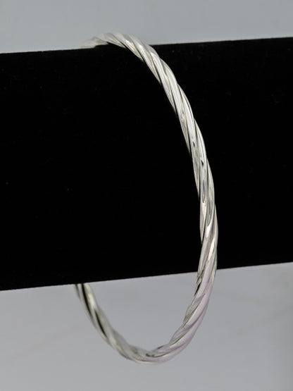 Sterling silver twisted bangle 4mm