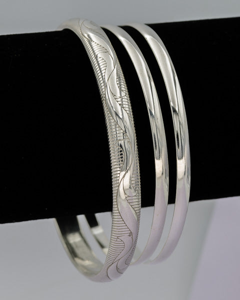 Sterling silver 4mm bangle flat