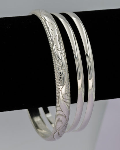 Sterling silver bangle 4mm