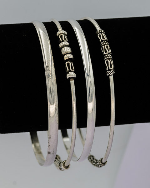 Sterling silver 4 mm bangle
