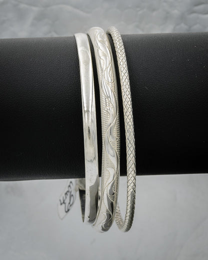 Sterling Silver Flat Bangle – 6mm