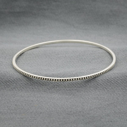 Sterling silver dotted bangle 2mm