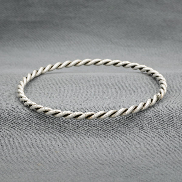 Sterling silver twisted bangle