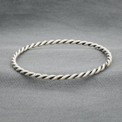 Sterling silver twisted bangle