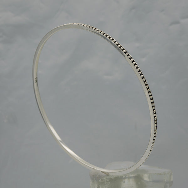 Sterling silver dotted bangle 2mm