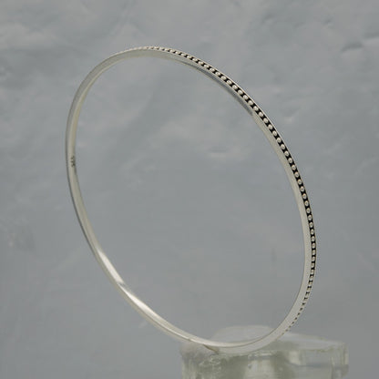 Sterling silver dotted bangle 2mm