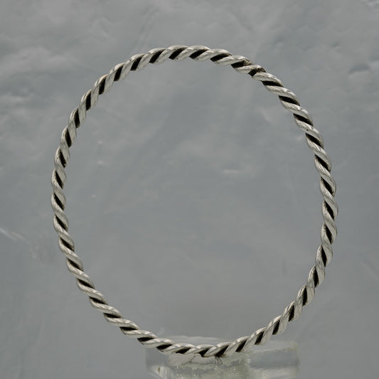 Sterling silver twisted bangle 65 mm