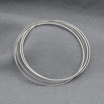Sterling silver interlinked bangles