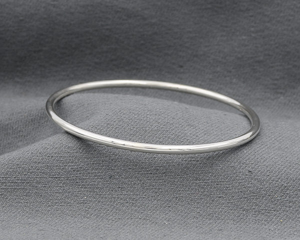 Sterling silver bangle 3mm round - Silvertree Jewelry #
