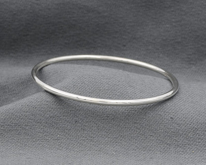 Sterling silver bangle 3mm round - Silvertree Jewelry #