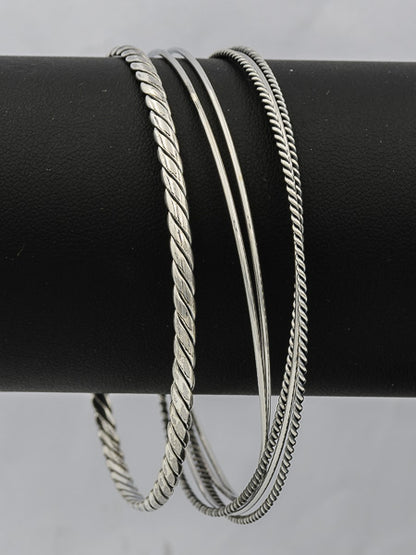 Sterling silver interlinked bangles