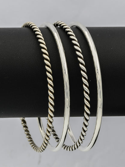 Sterling silver 3 mm round bangle