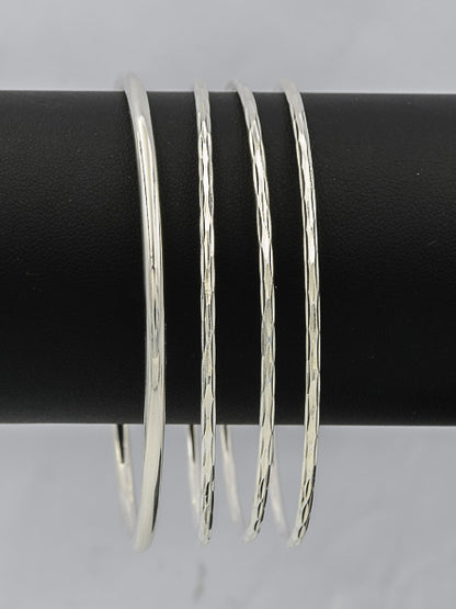 Sterling silver bling bangle 2mm - Silvertree Jewelry #