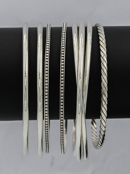 Sterling silver dotted bangle