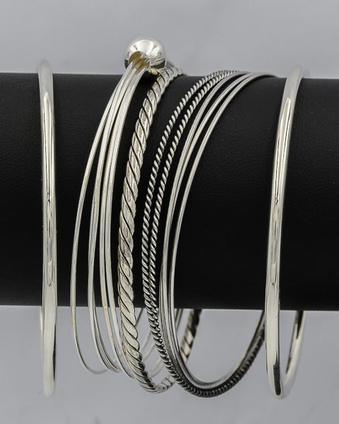 Sterling silver 60mm x 2mm bangle