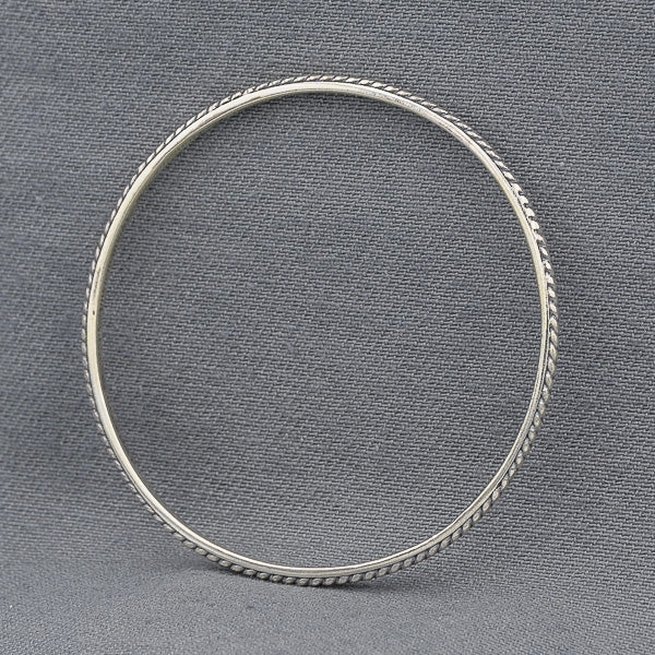Sterling silver dotted bangle