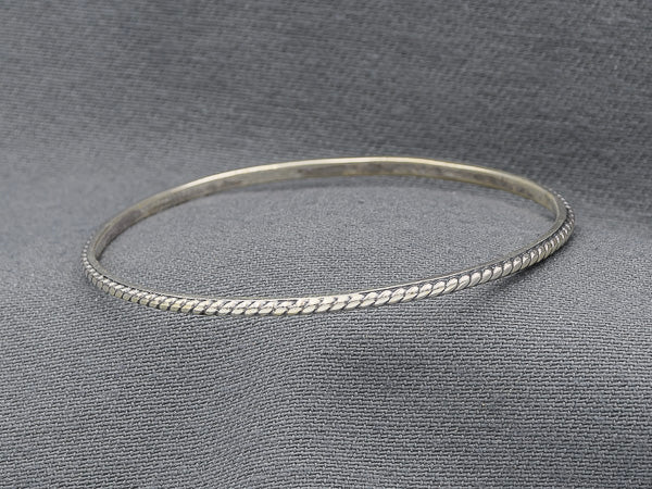 Sterling silver dotted bangle