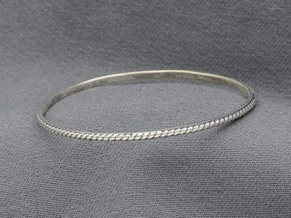 Sterling silver dotted bangle