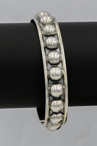 Sterling silver bangle 12 mm with 8 mm half domes