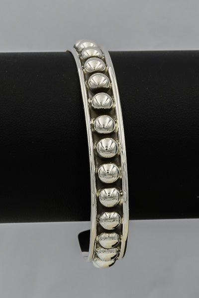 Sterling silver Dome cuff bangle 10mm