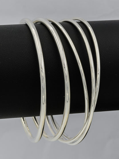 Sterling Silver Round Bangle – 3mm