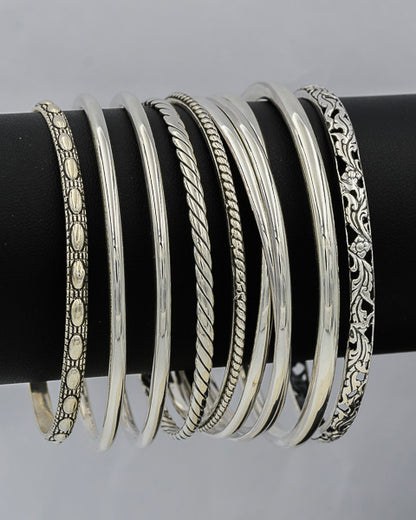 Sterling silver bubble pattern bangle