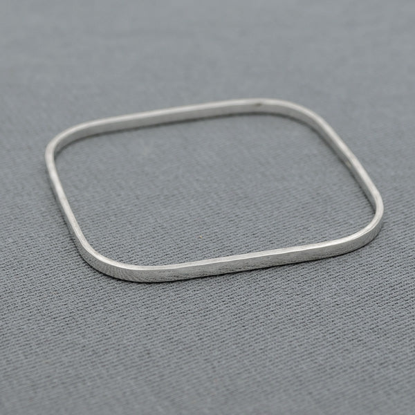 Sterling silver hammered square bangle