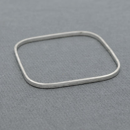 Sterling silver hammered square bangle