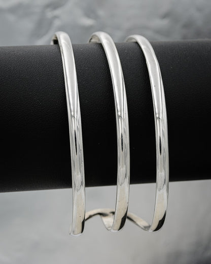 3  band sterling silver clip on bangle.