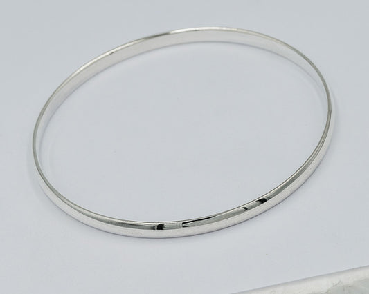 Sterling silver 4mm bangle flat