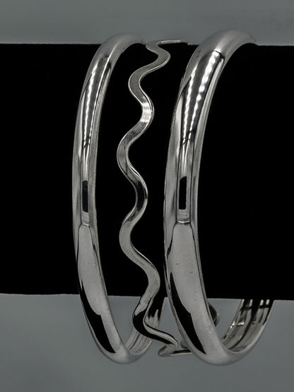 Sterling silver zig zag bangle - Silvertree Jewelry #