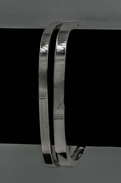 Sterling silver rectangle bangle 7 mm