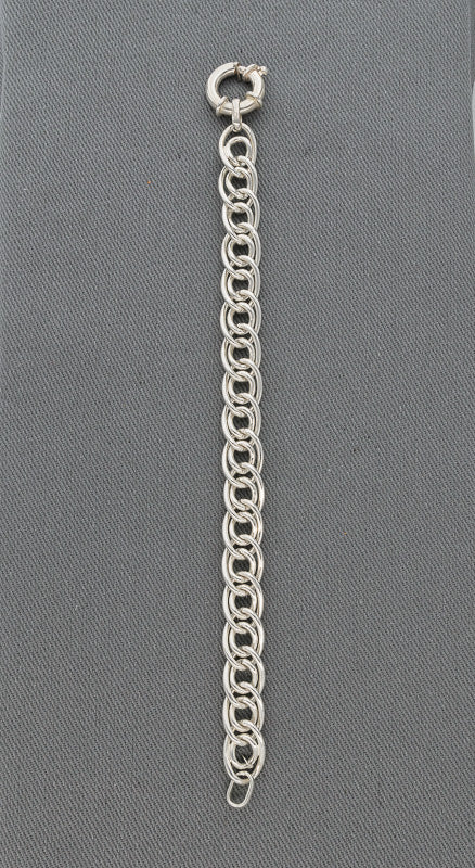 Sterling silver interlinking double curb bracelet