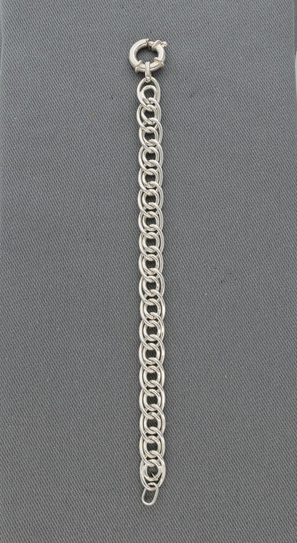 Sterling silver interlinking double curb bracelet