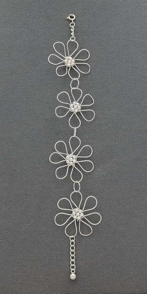 Sterling silver daisy bracelet
