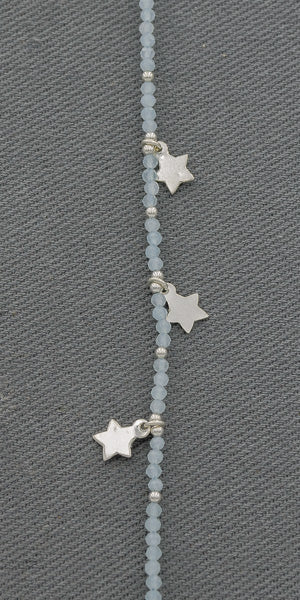 Sterling silver with chalcedony and stars