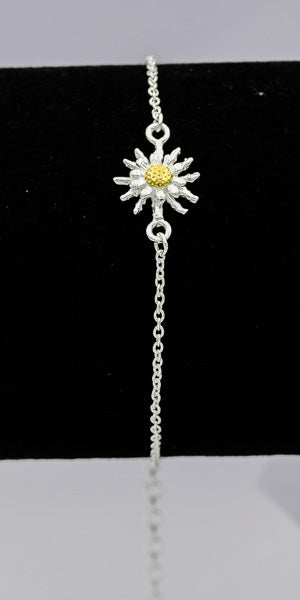 Sterling silver daisy bracelet