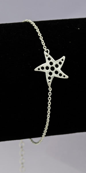 Sterling silver sea star bracelet