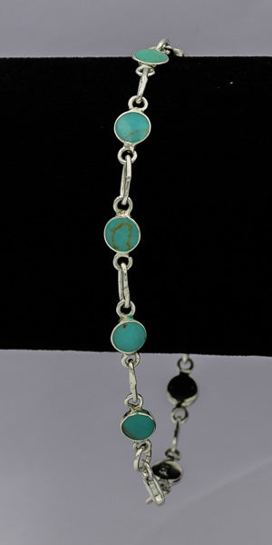 Sterling silver bracelet with turquois stones