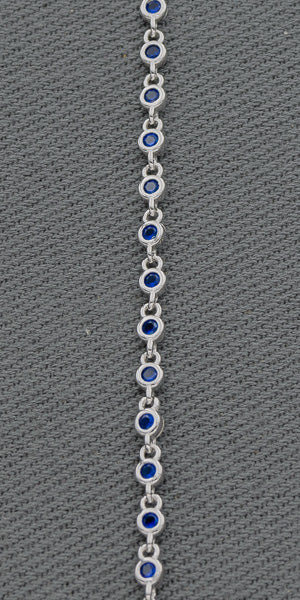 Sterling silver bracelet with blue cubics