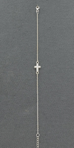 Sterling silver cross bracelet