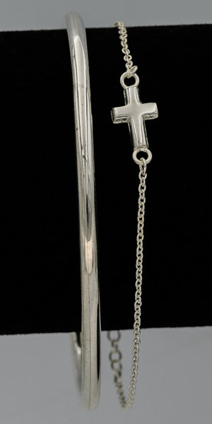 Sterling silver cross bracelet