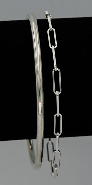 sterling silver paperclip medium bracelet