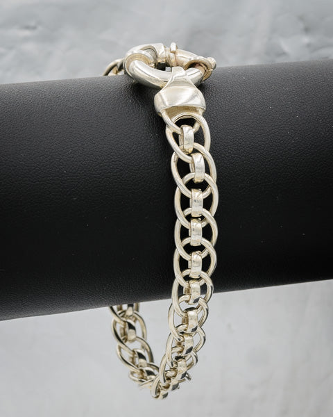 Sterling silver intertwined bracelet 20 cm