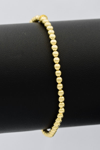 Sterling silver gold plated ball bracelet 3 mm