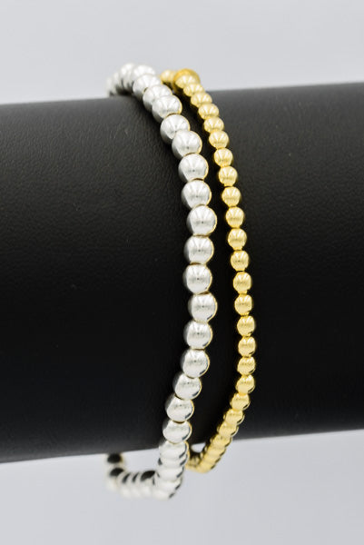Sterling silver gold plated ball bracelet 3 mm