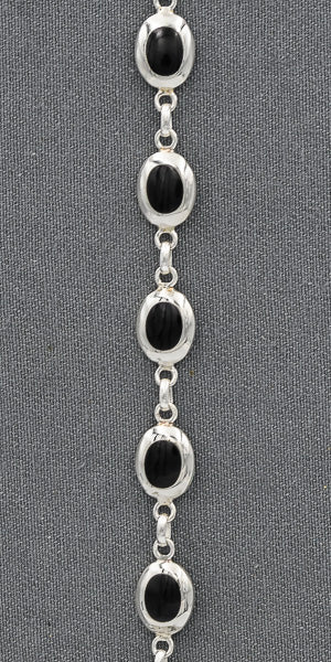 Sterling silver and onyx bracelet
