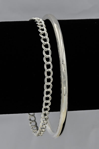 Sterling Silver Double Curb Bracelet Thin 19cm Chain - Silvertree Jewelry #