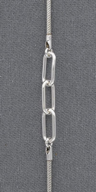 Sterling silver rectangular link snake bracelet - Silvertree Jewelry #